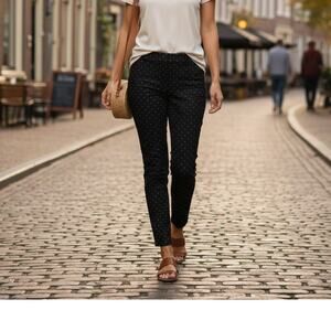 Diane Von Furstenberg Gray Dot Stripe Ankle Trouser Pants 12